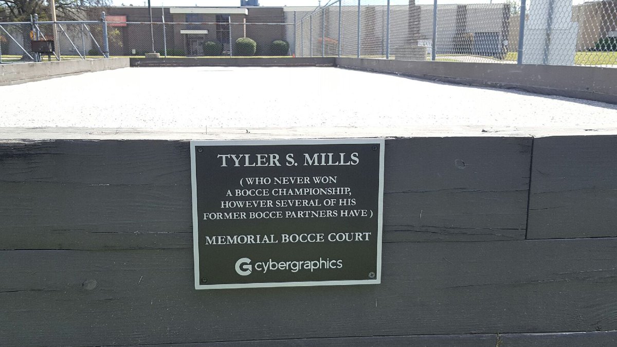 CybGraphics's tweet image. Thanks to everyone who came out and helped us dedicate the bocce ball court to our friend and colleague Tyler Mills!