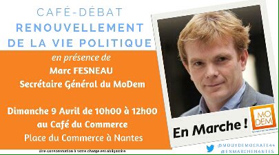 C'est ce dimanche, à Nantes... Venez nombreux! @MouvDemocrate44 @ModemStNazaire @jeunesmacron44 @EnMarcheNantes