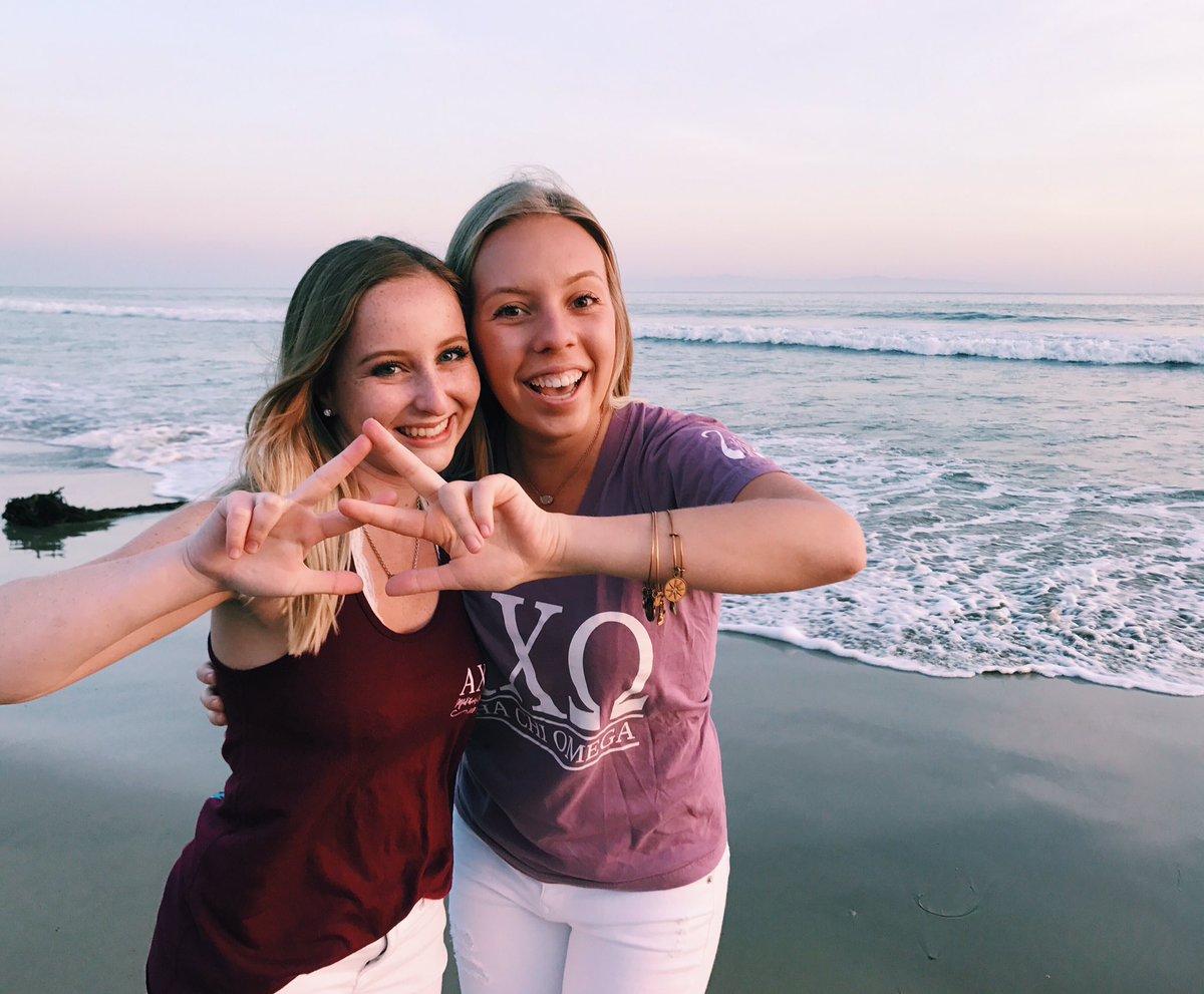 axoucsb's tweet photo. Can't you sea how excited we are to be back in IV together? 🌅💜 #axoucsb https://t.co/tqGpwattHo