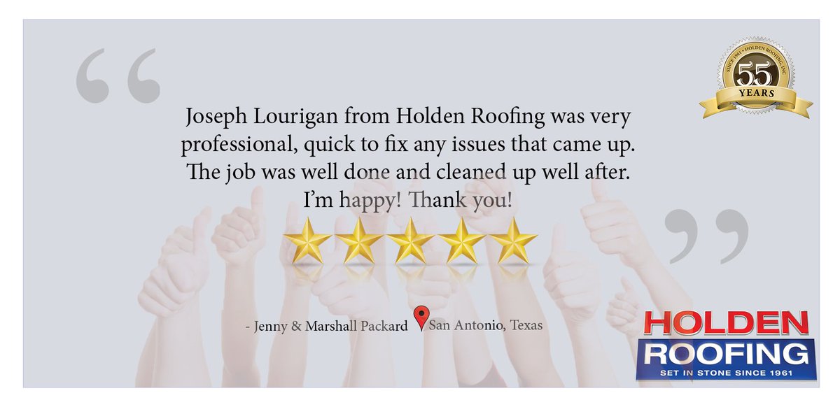 HoldenRoofingTX's tweet photo. Our highest priority is satisfying our customers! Call us for a FREE inspection at 1-888-553-1318! #ThursdayThoughts #roofing #TXroofing https://t.co/1mdtArm0Iz