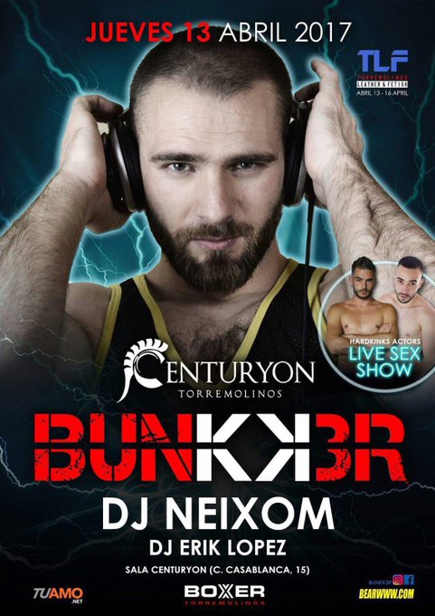 Jueves 13 de abril live sex show @abrahaMontenegr y @rafamarcoporno calentando en la fiesta BUNKKER!