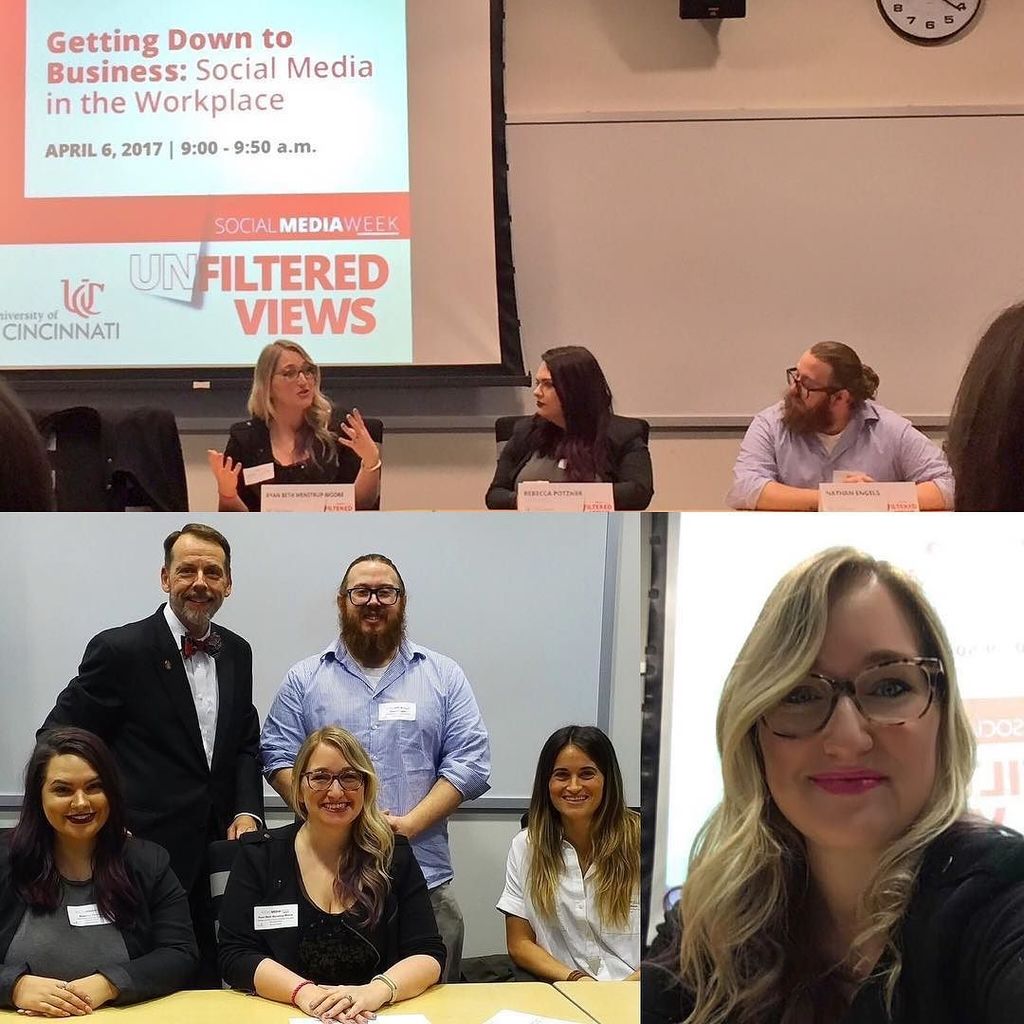 Melaina25's tweet photo. Loved speaking on the panel at my alma mater @uofcincy for #ucsmw today #CincinnatiSmart https://t.co/3gd1LdPrrw