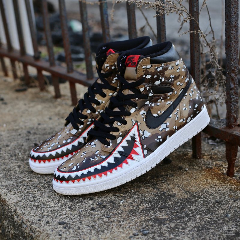 "War Hawk" Air Jordan 1s 💥

#customshoes #jordans #aceofcustoms #jumpman23 #customjordans