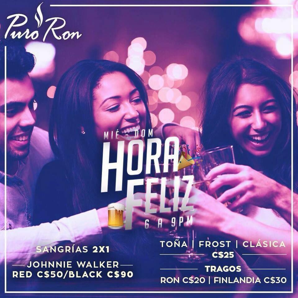 Hora feliz de puro ron contiguo a CIGARSZONE