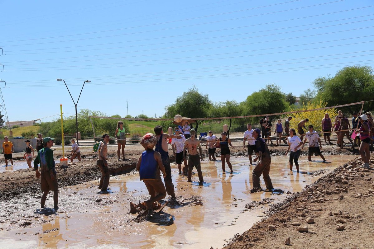 asu_saa's tweet photo. Instead of going to a spa for a mud bath come to Oozeball this Saturday! #ASUOOZEBALL https://t.co/9s0QMJhxTy