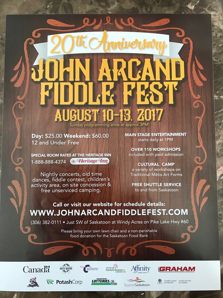 Came and b the mail today. Should still be in town #johnarcandfiddlefest