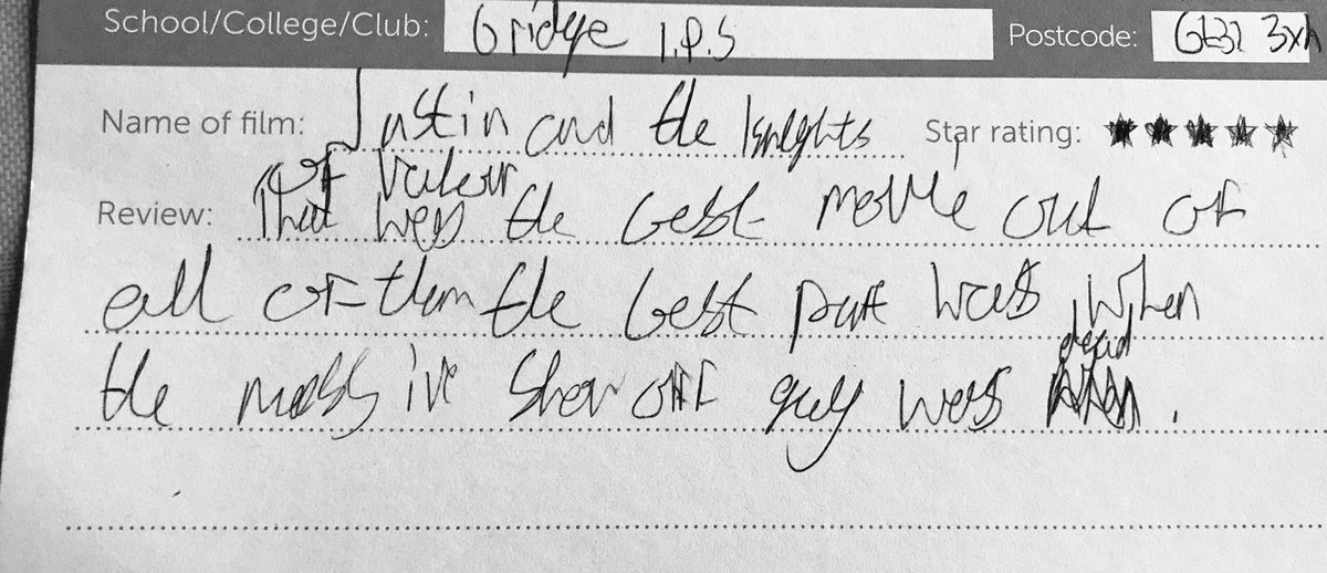 scoey9000's tweet photo. Many different views on Justin & the Knights of Valour @intofilm_ni @intofilm_edu #FilmBuffChallenge Majority demanded a sequel!!! https://t.co/lP7S1KbbYl
