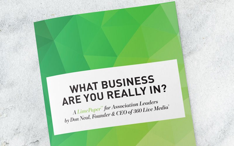 Our Founder &amp; CEO <a href="/DonNeal360/">Don Neal</a> asks: What business is your association really in? bit.ly/2p1F24A #assnchat #eventprofs