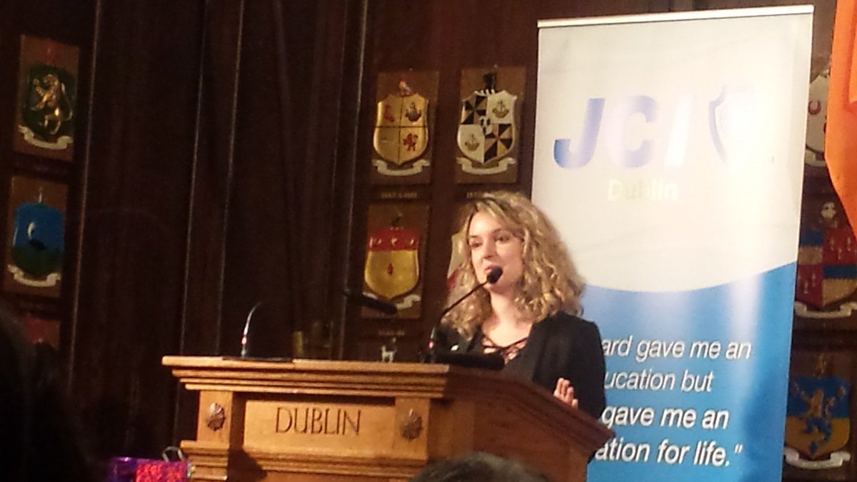 <a href="/ILauraEnache/">Laura Enache</a>, Deputy President <a href="/jciireland/">JCI Ireland</a> thanking #TOYP17 national sponsors <a href="/AIBBiz/">AIB Business</a> for their support "We're proud to be #backedbyAIB"