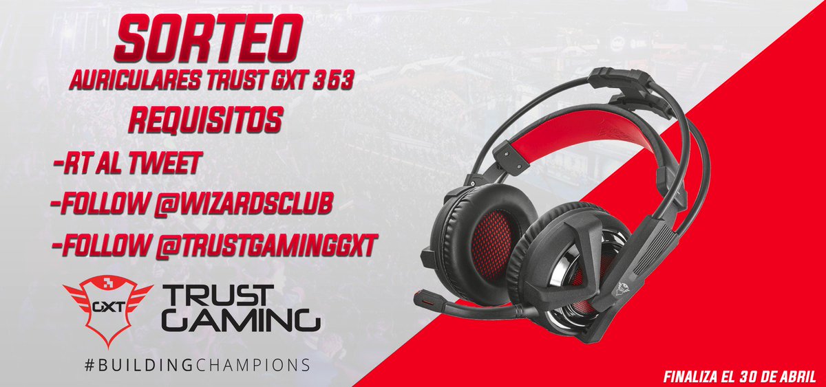 Participa y llévate estos cascos GXT 353 de <a href="/TrustGamingGXT/">trustgaminggxt</a> 🎁

RT y FW ➡️<a href="/TrustGamingGXT/">trustgaminggxt</a> y <a href="/WizardsClub/">Wizards</a> 

#FeelTheMagic #BuildingChampions