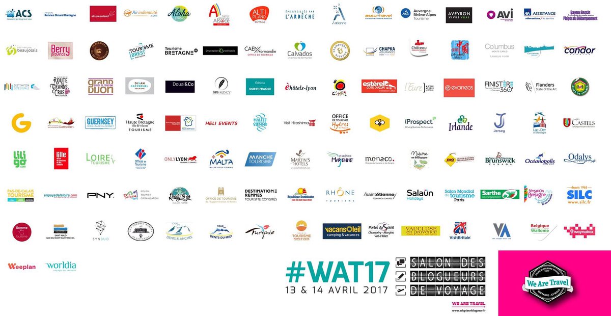 107 exposants, professionnels du tourisme, viennent rencontrer 250 Blogueurs voyage francophones en #Bretagne les 13&amp;14 avril pour #WAT17