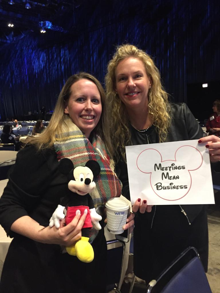 DisneyMeeting's tweet photo. #MeetingsMeanBussiness for Denise from #Disney and Kelly from the @AmerDentalAssn! #IXChicago2017 #GMID17 #MeetAtDisney #MPI #PCMA https://t.co/csVdsBeHdn