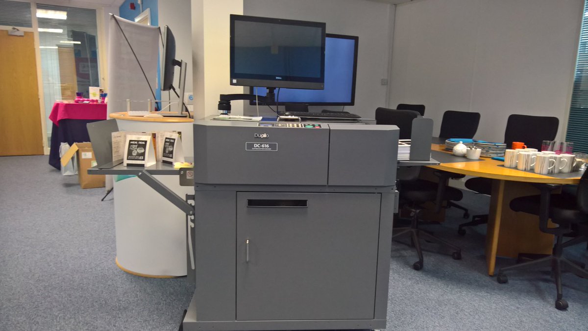 mwpinnacle's tweet photo. https://t.co/1sg6YMQB7y #ProductionEvent all setup and ready for our guests @XeroxProduction @XMPie @DuploUK @Pinnaclemps https://t.co/Y3dqq6QFeC