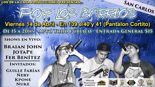 Braian_john23's tweet photo. 》Este viernes 14 de Abril Te espero en el evento solidario #Por_Los_Barrios_3! San Carlos! de 15 a 20hs. Los esperamos en 139 e/40 y 41 https://t.co/682nNNB4Nd