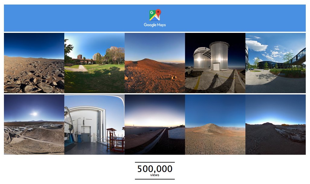 ESO_Brazil's tweet photo. Nossas fotos chegaram a 500 mil visualizações no @googlemaps ! #MyGoogleMaps Explore-as aqui: https://t.co/oXikEpu9Jo https://t.co/XFkVpDkcM6