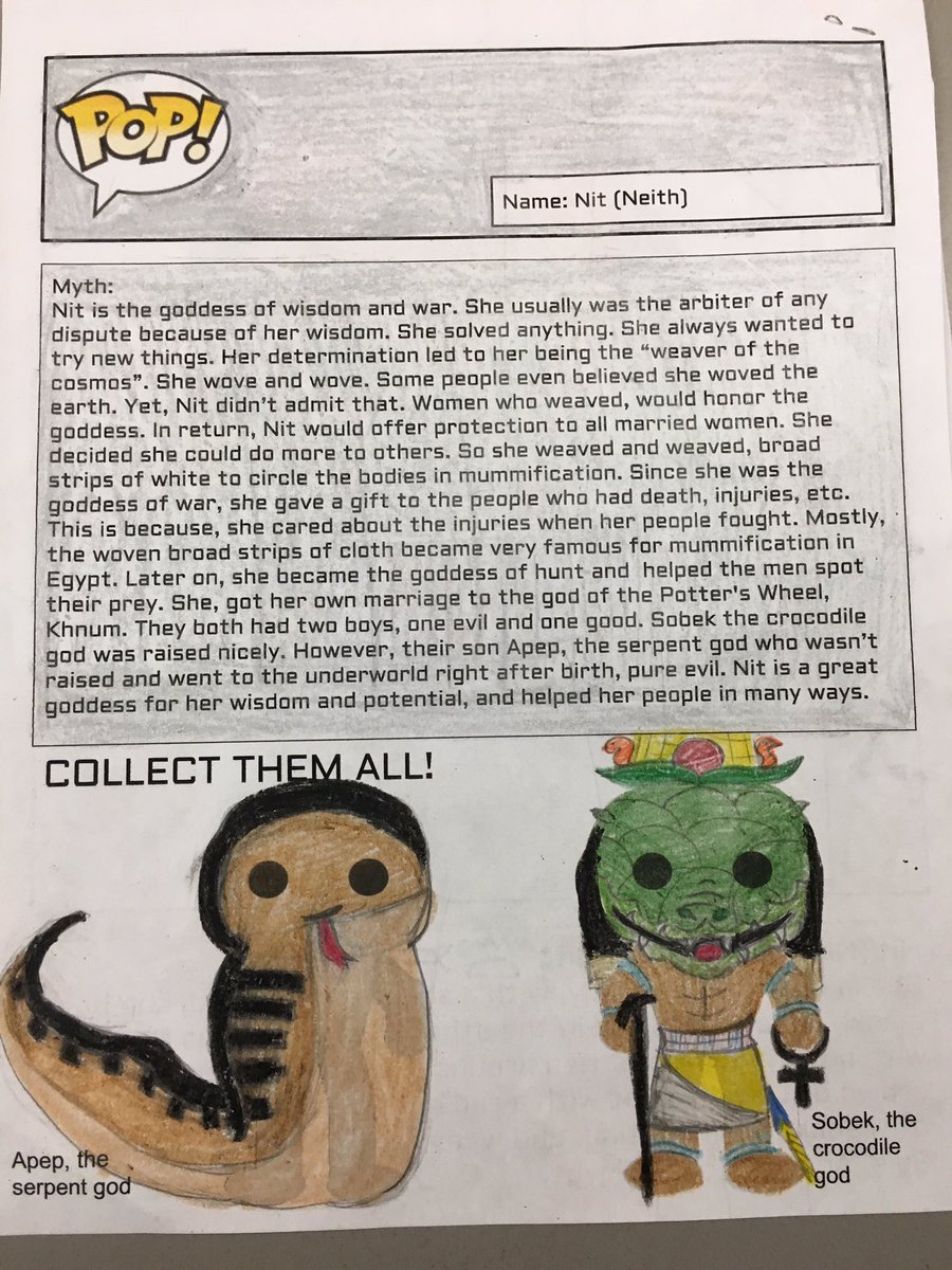 JaneHutch16's tweet photo. Some final Funko Pop! Egyptian god/goddess designs!  Incredible work! #plap @jedikermit 1/2 https://t.co/G99a44d3v4