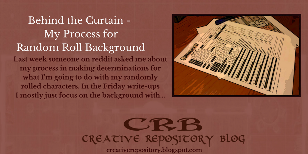 SimonSezCRB's tweet photo. Indepth how I make my write my #RandomRoll characters https://t.co/02r4qv7KLW #Pathfinder #DnD #RPG #GMtip #Critter https://t.co/SG2GuqKdqc