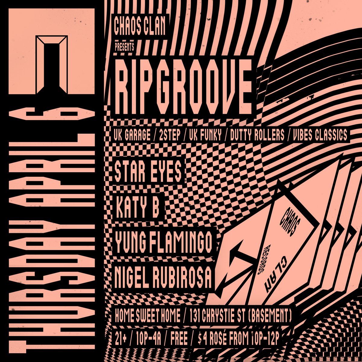 womp_blog's tweet image. 🎉TONIGHT 
@chaosclanrecs presents #RIPGROOVE:
@KatyB 🇬🇧
@stareyezzz
Yung Flamingo
@NIGELNASTY

10PM home sweet home FREE