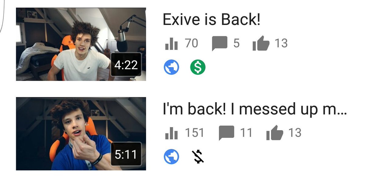 ExiveGaming's tweet image. That moment you realize you uploaded two '"I'm back" videos in a row.