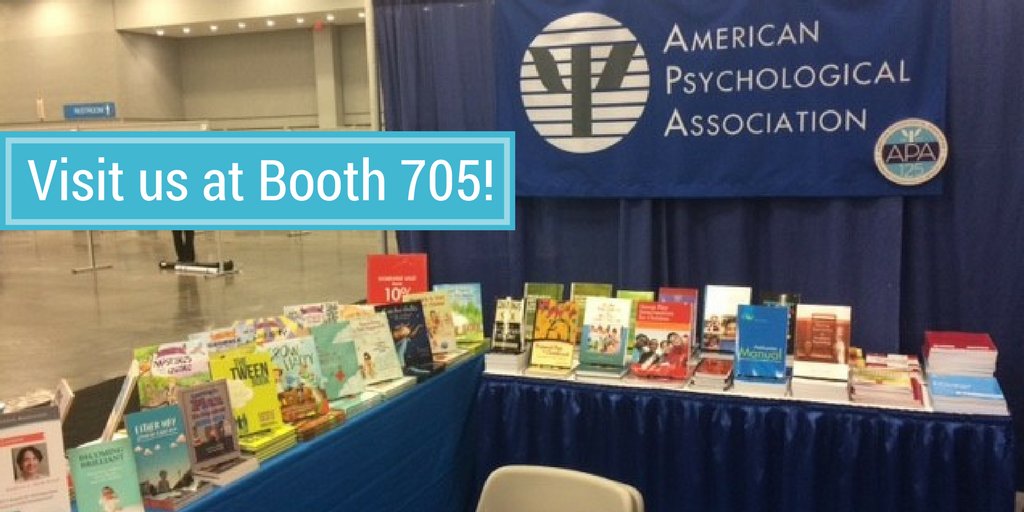 APA_Books's tweet image. APA Books is at #SRCD17! Stop by booth 705 for info. on all of our publications including @APAJournals, #APAStyleCENTRAL, &amp;amp; @MaginationPress