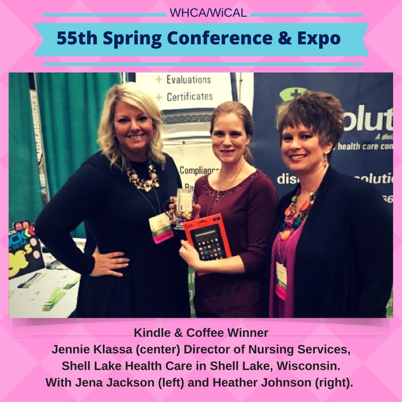 CESolutionsEd's tweet image. Jena &amp;amp; Heather had a great time in Wisconsin this week at @WHCAWiCAL Spring Conference &amp;amp; Expo. Jennie Klassa of Shell Lake won the Kindle.