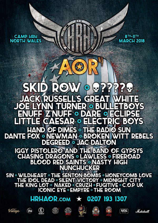 Our biggest gig yet! Coming 2018 <a href="/HRHAORFestival/">HRH AOR Festival</a> playing alongside acts such as <a href="/TheBulletBoys/">BulletBoys</a> <a href="/joelynnturner/">Joe Lynn Turner</a> and <a href="/OfficialSkidRow/">Skid Row</a>. Oh yeah!