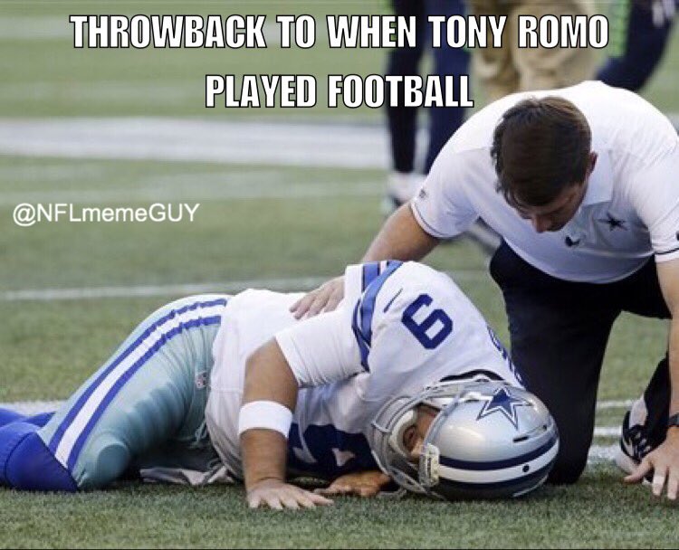 NFLmemeGuy's tweet photo. Follow my main account on IG. #ThrowbackThursday #TonyRomo https://t.co/lcg3T6EMpv