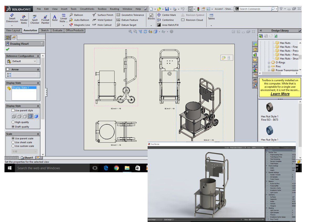 amazengineering's tweet image. Fluid transfer trolley undergoing design