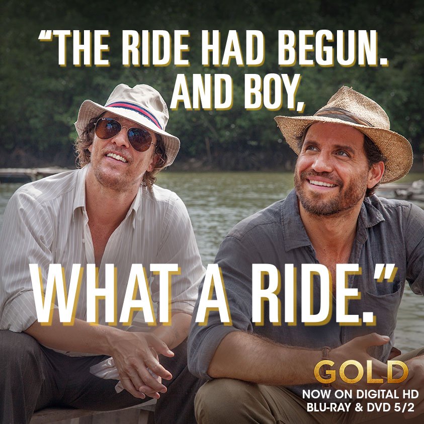Matthew <a href="/McConaughey/">Matthew McConaughey</a> &amp; @EdgarRamirez25 shine in #GoldMovie - now on Digital HD, on Blu-ray and DVD 5/2. bit.ly/2o1BGj6