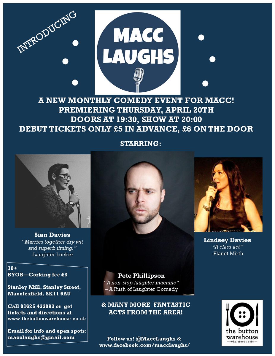 !!! The poster means it's real. #Macclesfield, get ready! This is going to be a wonderfully funny night. Tix on sale soon <a href="/buttonwarehouse/">The Button Warehouse</a>