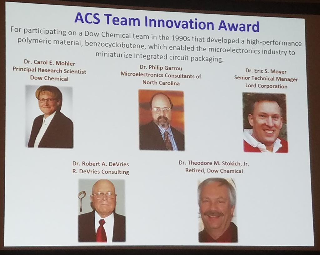 Recognition of amazing contributions of <a href="/DowChemical/">Dow</a> Electronic Materials researchers ! #ACSSanFran <a href="/POLY_ACS/">ACS POLY Division</a> <a href="/acspmse/">ACS PMSE Division</a>
