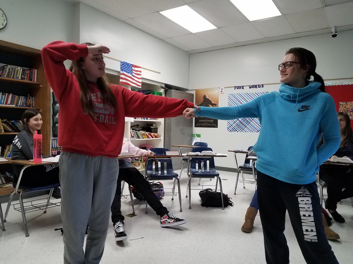 MrsBogard_BHS's tweet photo. Just acting out #thatawkwardmoment when Hamlet visits Ophelia in her closet. #hotmess #fixyoursocks #maddness? https://t.co/2Nh1gwHZl5