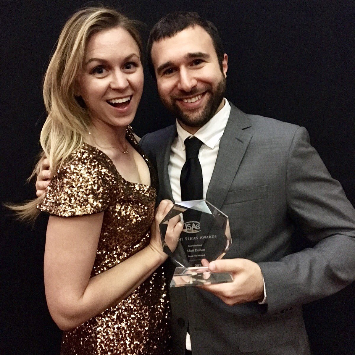 breakthmusical's tweet photo. We are THRILLED to have won Best Soundtrack at the @ISAwards! Congrats to our entire team, especially composer @mattdahan! ⭐️🎶 #isa8 https://t.co/8hbWWUl4zY