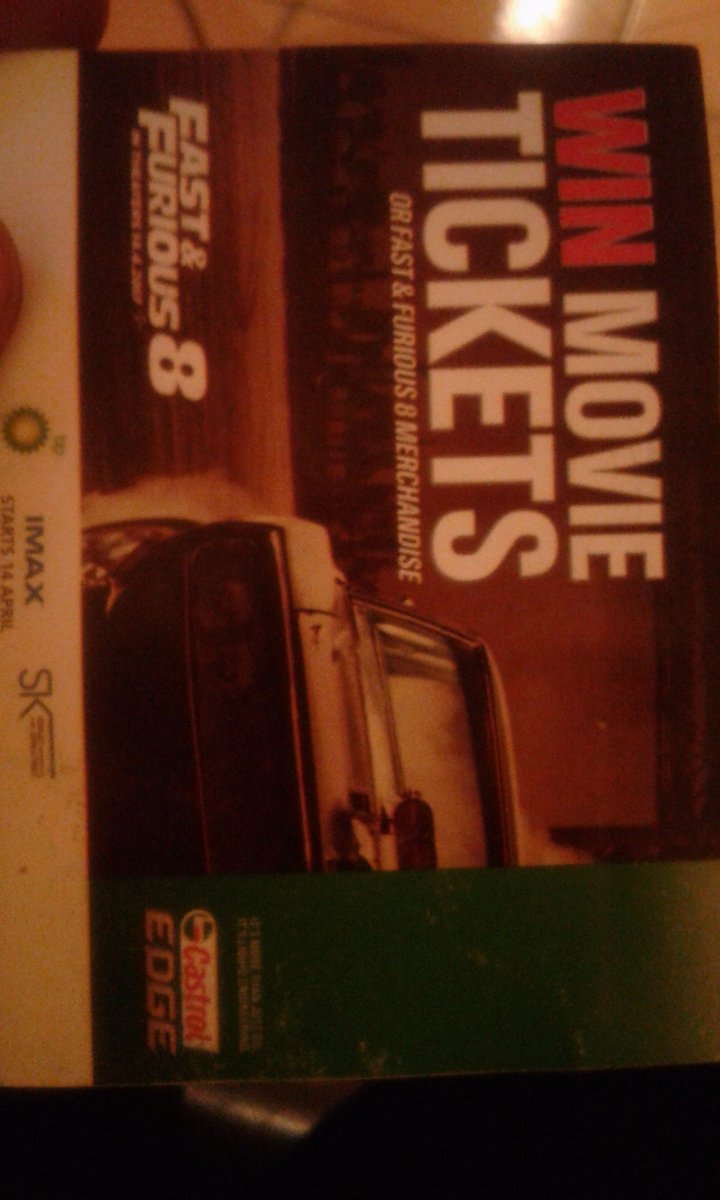 Wama_tender's tweet photo. Thanks for movie tickets @Castrol @Fast8Official im on #TitaniumICE https://t.co/wcxh4t0u7T