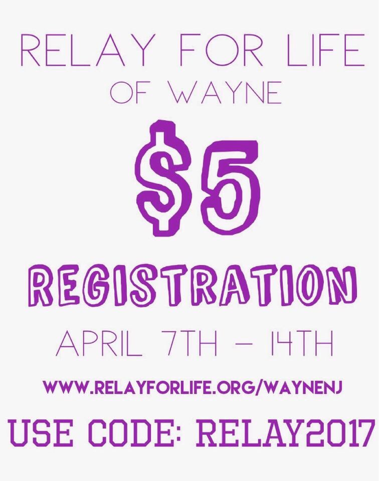 wayne_relay's tweet photo. $5 REGISTRATION!!! SIGN UP PPL!!! RELAY IS NEXT MONTH🎉🎉🎉💜💜💜💜💜💜 https://t.co/EIZ3W84cs0