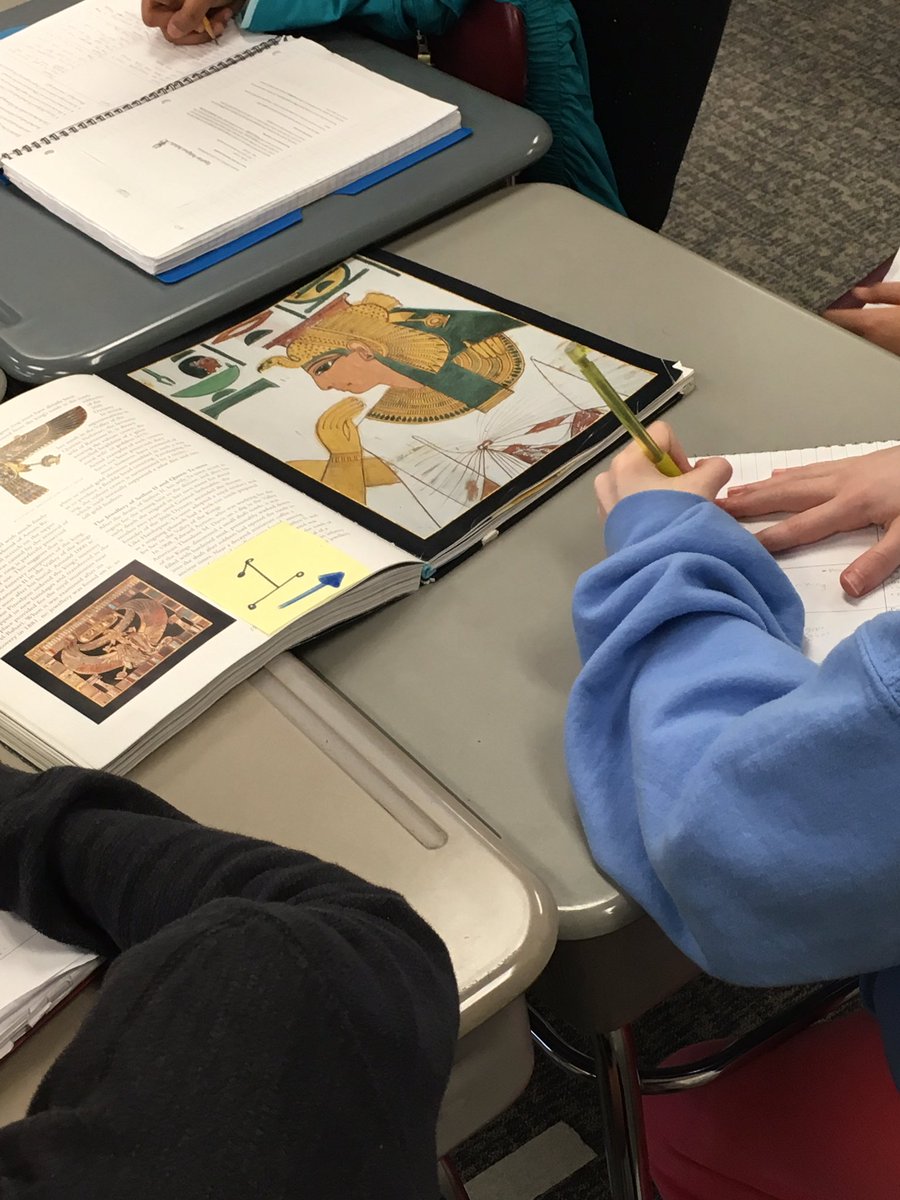 JaneHutch16's tweet photo. Analyzing characteristics of Egyptian art. Making connections using art primary sources. https://t.co/Y59J331oks