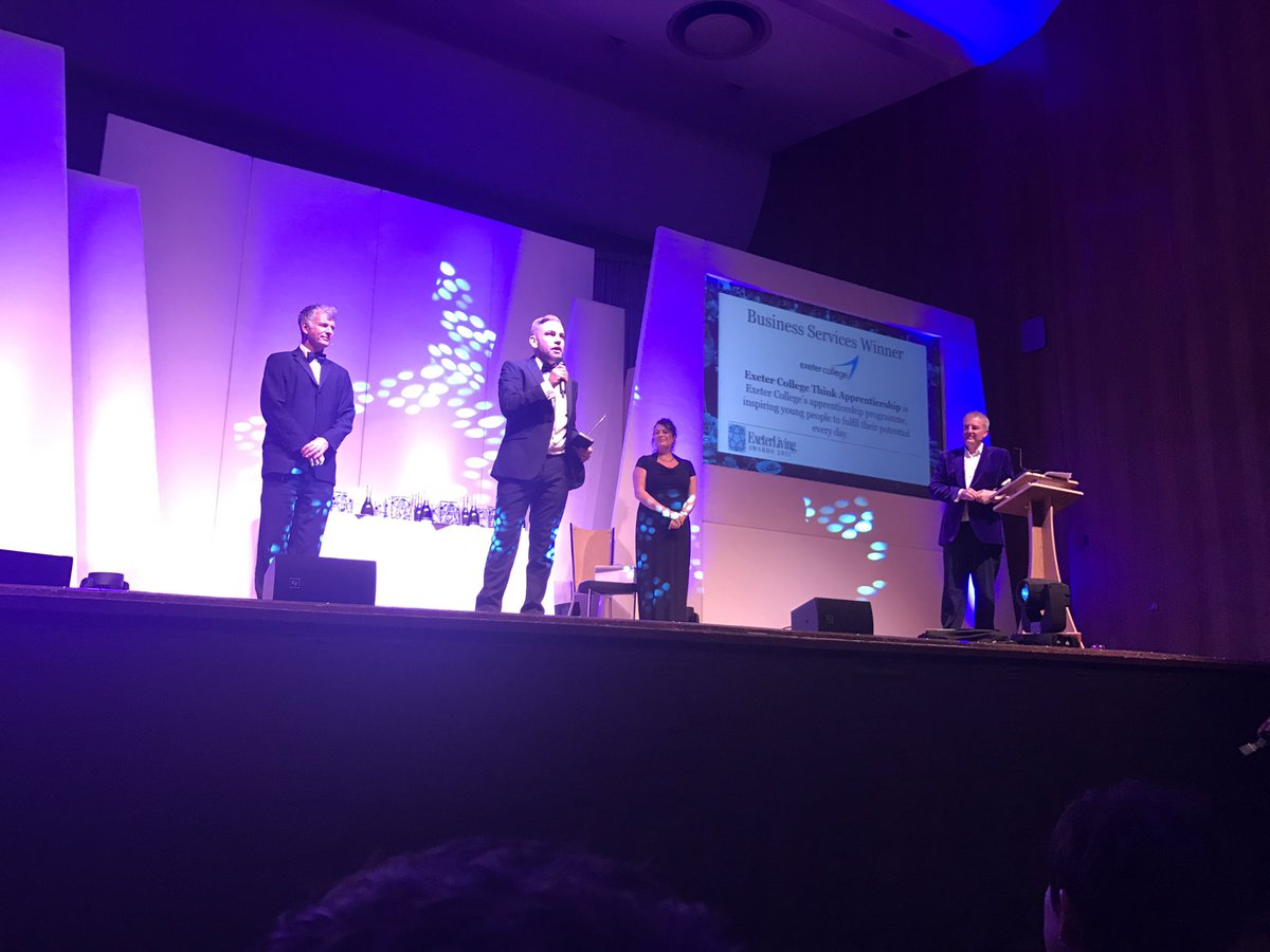 Theexeterdental's tweet photo. Well deserved win for Exeter College Apprentices .... we love working with you guys #ExeterLivingAwards #exeter #dentist #exeterapprentices https://t.co/J6opZJ0VZL