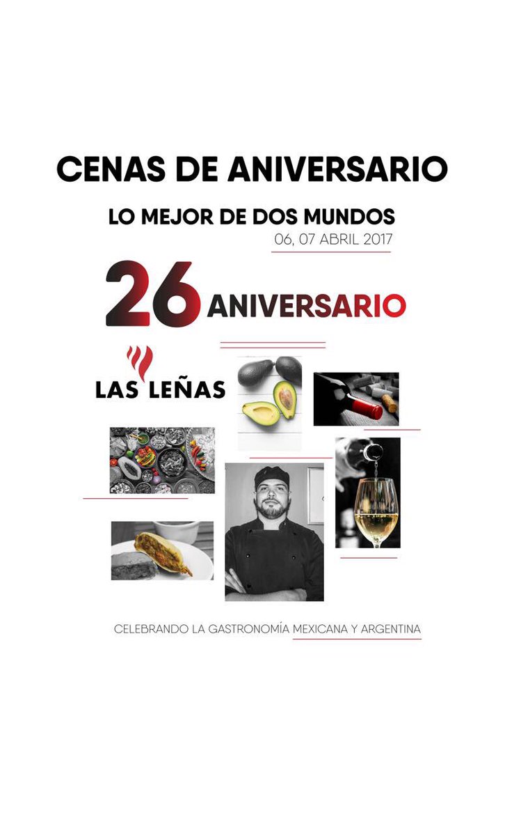 parrlaslenas's tweet photo. ¡Te esperamos en nuestra Cena Maridaje de Aniversario!
#cenamaridaje #gastronomía #México #Argentina #26Aniversario https://t.co/iKNxSVkYqT