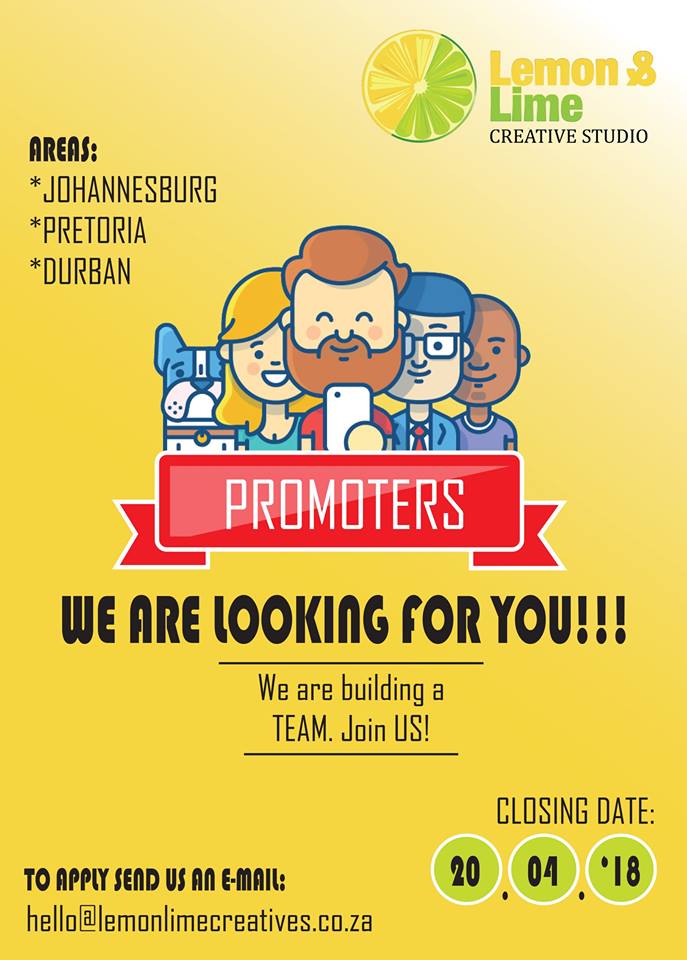 LLCS_SA's tweet image. Do you shamelessly promote things you love? We are looking for you!

#Promoter #LemonandLime #PTA #Pretoria @StudentLifeNet #StudentLife