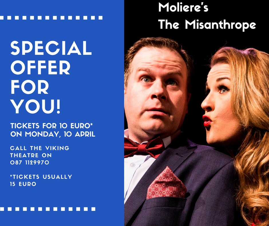 13spanner's tweet image. Who doesn't love a special offer?! Call the @Viking_Theatre to avail of your discounted ticket on Mon 10 April. #TheMisanthrope