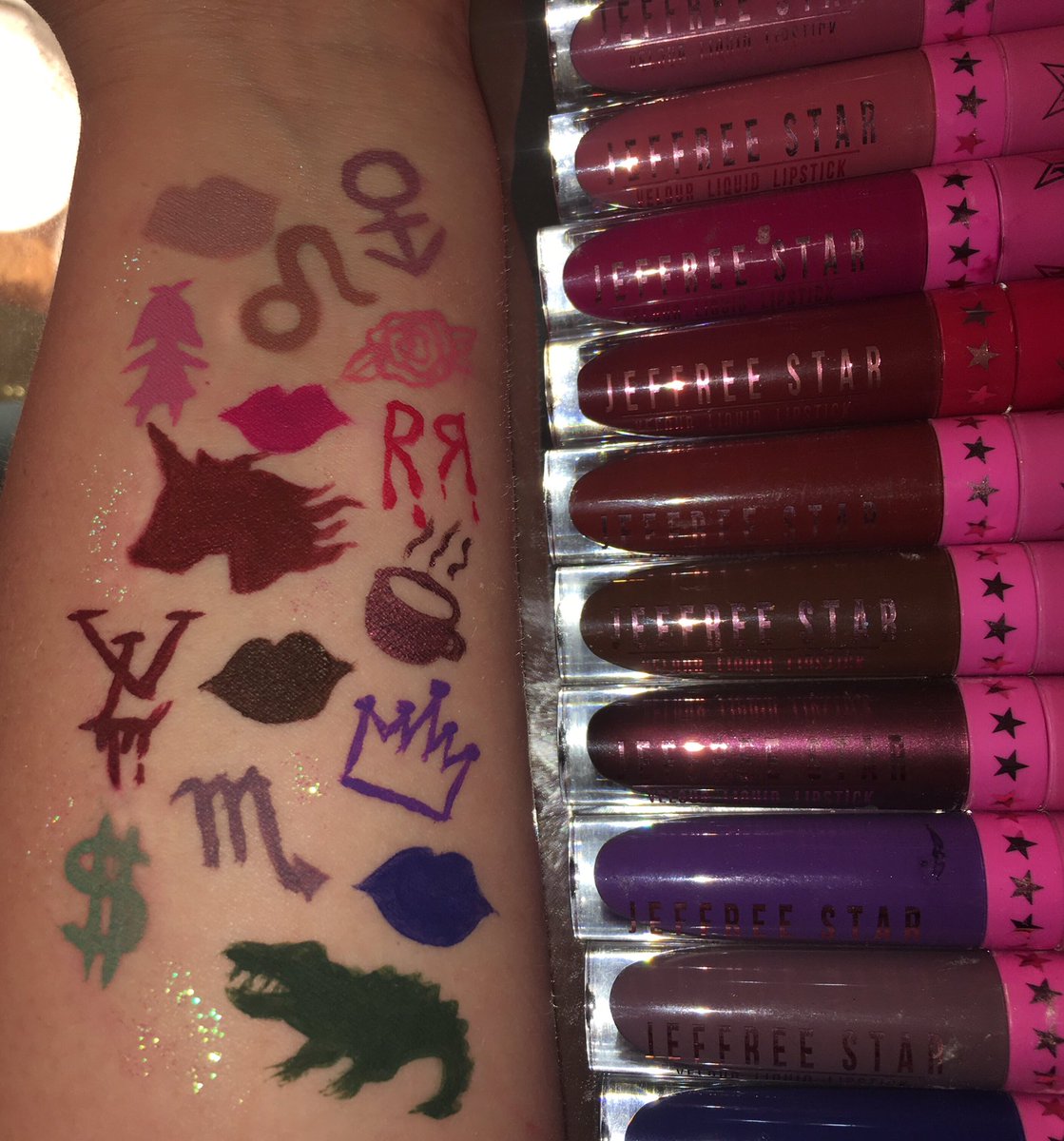 baileighh23's tweet image. My @JeffreeStar art swatches! 💖