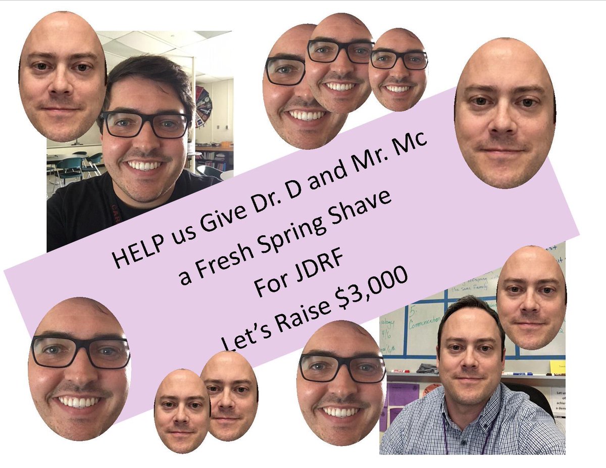 If <a href="/rvhs/">Ridge View High School: A Med Pro Magnet</a> as a school can raise $3,000 tomorrow in <a href="/RichlandTwo/">Richland School District Two</a> for @JDRF, <a href="/DrDegenhardt/">dr.degenhardt</a> and I will shave our heads.