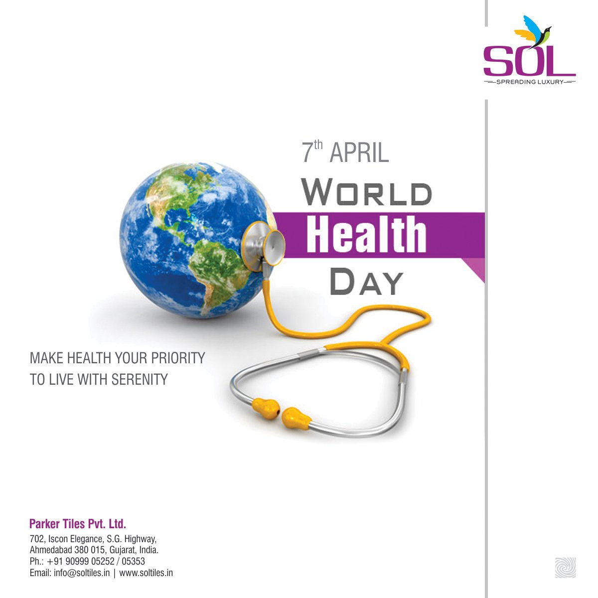 SolTileOfficial's tweet photo. Make healthyour priority to live with serenity - 7th April World Health Day
#Soltiles #Wisehs #HappyWorldHealthDay #HealthIsWealth https://t.co/susH36WnwU