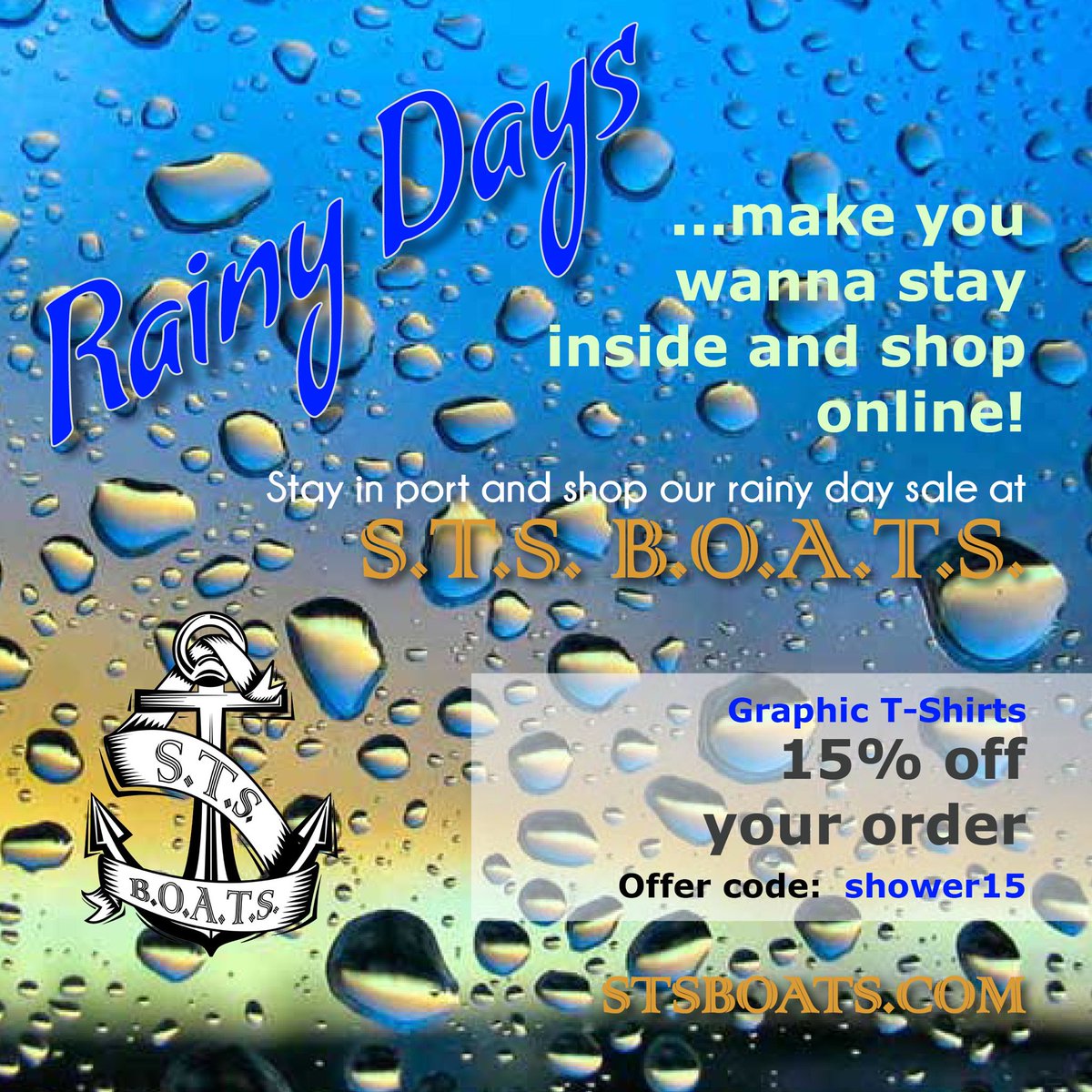 STSBOATShirt's tweet photo. April showers bring...great sales! Sail into port, browse around &amp; shop w/ offer code shower15! https://t.co/82dGueHiSk #graphictees https://t.co/9J9zFib13t