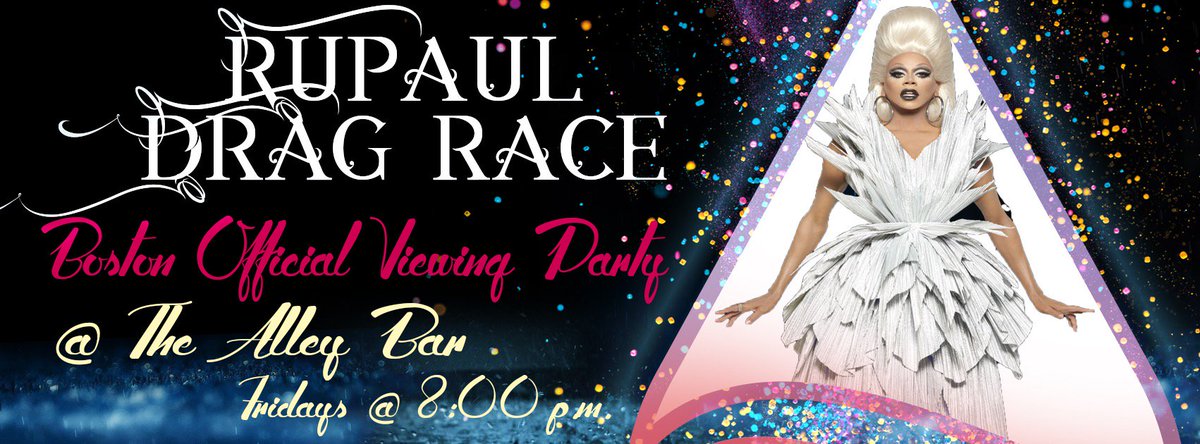 AlleyBarBoston's tweet photo. @RuPaulsDragRace viewing #party @BEGBICK will spin right after the show! #friday #RPDR #dragqueens #Boston #nightlife @VH1 @edgeonline https://t.co/xP7I8BVIwl