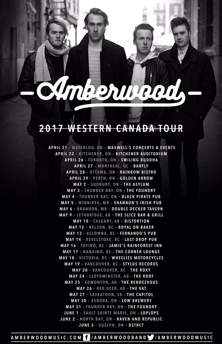 CANADA !!
we're hitting the road soon - last time was ABSOLUTELY INSANE !come catch us in a city near you ! 
much love ,
oli ,cam,colin ,wes