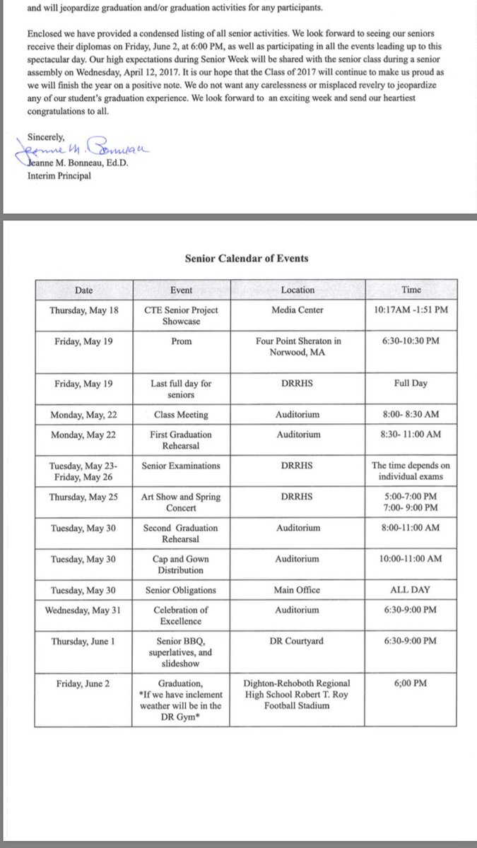 DR_Classof2017's tweet image. ALL SENIORS: The following was sent to you via email regarding our end of year events calendar!