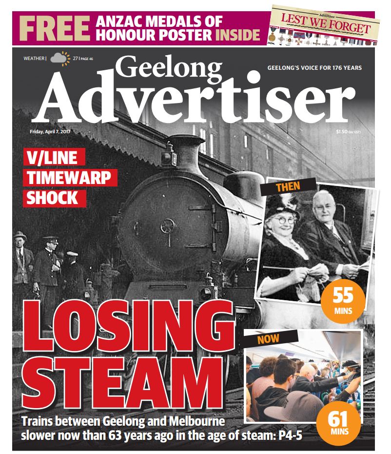 liamhoulihan's tweet photo. Friday #Addy front: Geelong trains slower now than in age of steam @geelongaddy #springst https://t.co/zGy9kexj1r https://t.co/Z8Oe9tJax5