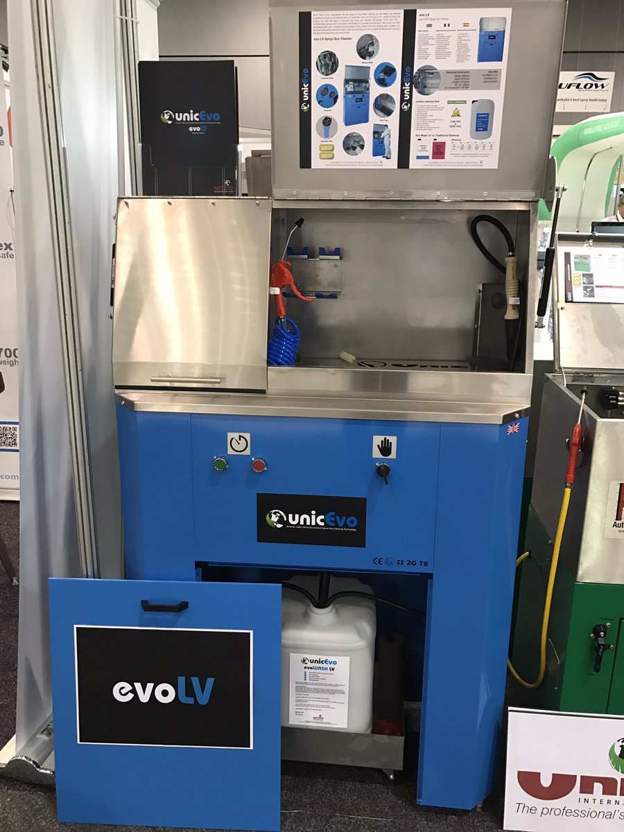 UnicInternation's tweet photo. Day 2 @AAAATweets Collision Repair Expo. The New #EvoLv #sprayguncleaner #unicEvo #protecEarth 50% less running cost https://t.co/z4YfohFvx9