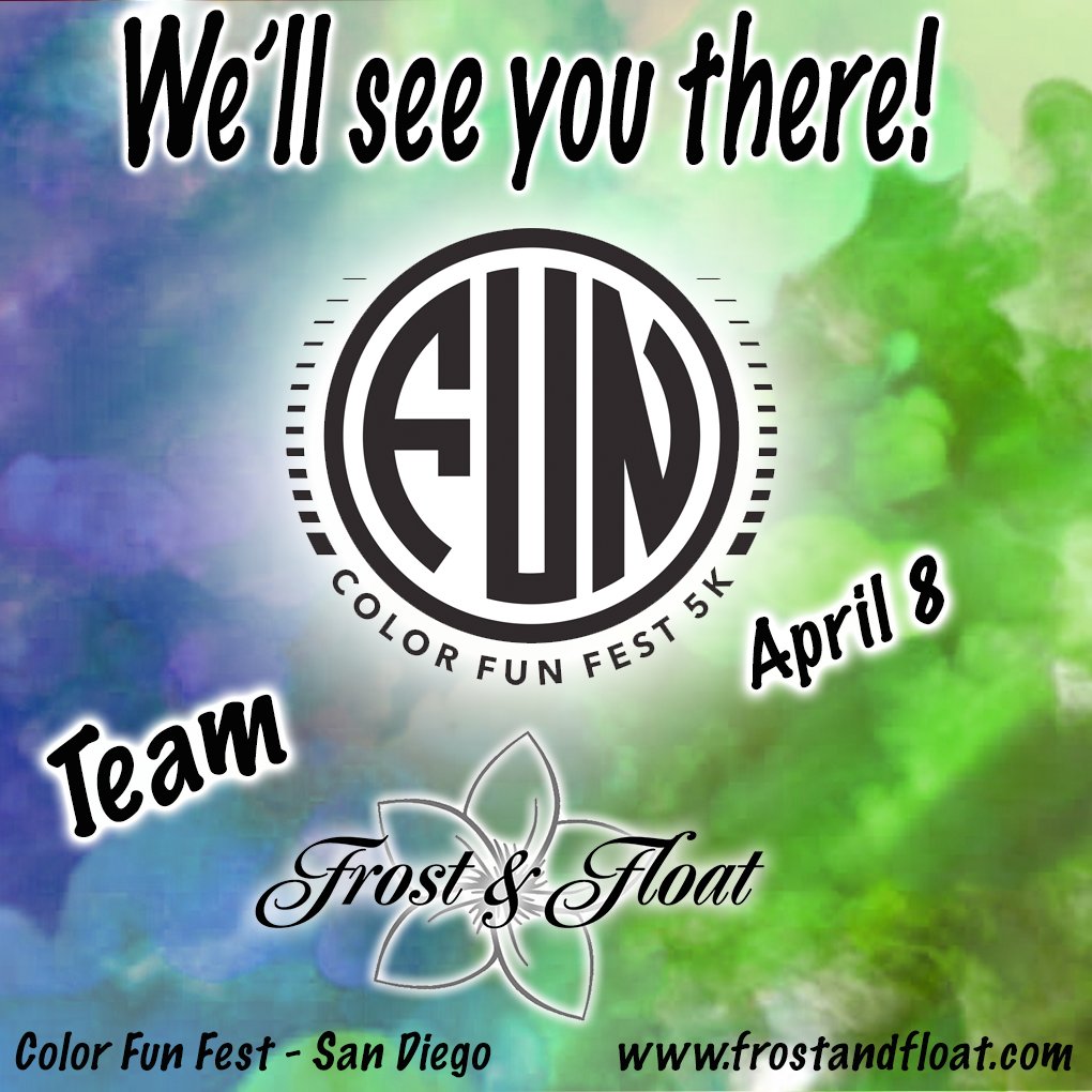 frost_and_float's tweet photo. Looking forward to our teams debut! #ColorFunFestSanDiego #FrostandFloat https://t.co/1ILlWWZMat https://t.co/10KZCZEJRW